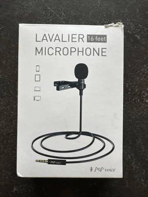 PoP voice 16 Feet Single Head Lavalier Lapel Microphone Omnidirectional Condense - Image 1 of 2