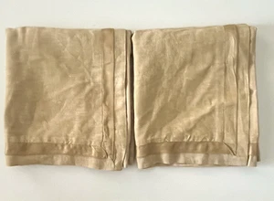 2 Pottery Barn Linen King Pillow Shams Gold Silk Trim - Picture 1 of 9