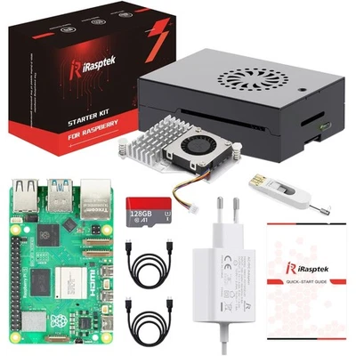 Raspberry Pi 5 8GB Kit, 128GB, Linux, HDMI, USB, Aluminium Gehäuse - Bild 1 von 2
