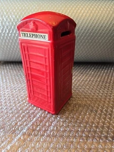 Vintage/Sammlerstück R Moss Ltd rote Telefonzelle geformte Spardose - 7" hoch - - Bild 1 von 6