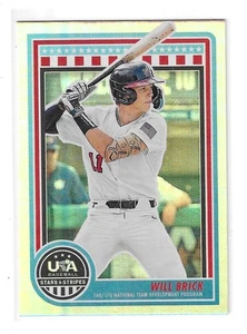 Tarjeta base 2025 USA BASEBALL STARS & STRIPES WILL BRICK 16U/17 NTDP - Imagen 1 de 2