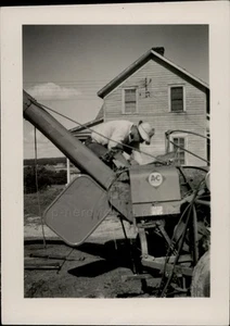 Man Working on Tractor at Farm - Found Photo Vintage - Picture 1 of 2