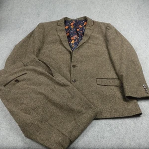 Paisley & Gray Suit Mens 48R W42/24L Brown Wool Blend Slim Fit Blazer Pants Set - Picture 1 of 24