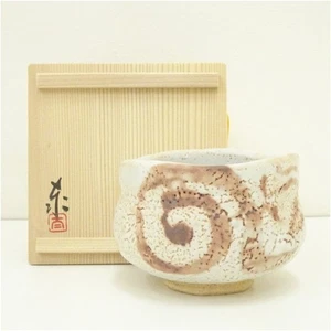 Matcha Bowl SHINO Ware By TAKAYAMA TAIZOU w/ Wooden Box  - Picture 1 of 8