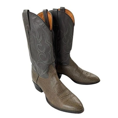 J. Chisholm Vintage Men’s Leather Cowboy Western Boots Gray Size 10.5 - Image 1 of 4