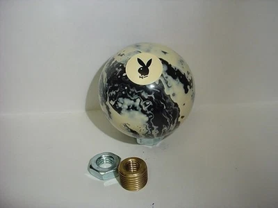 PLAYBOY  Marbled Black & White  #2  Custom Shift Knob  2 1/4"  Car, Truck - Image 1 of 2