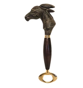 Vintage Donkey Bottle Opener w Wood Handle Resin Head Barware 9" Rare - Picture 1 of 5