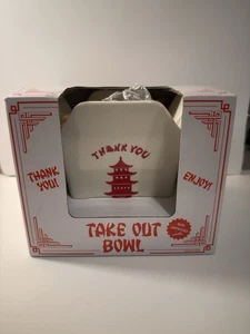 Chinesische Take Out Ramen Nudelschale mit Essstäbchen quadratische Schale einzigartiger Stil neu - Bild 1 von 6