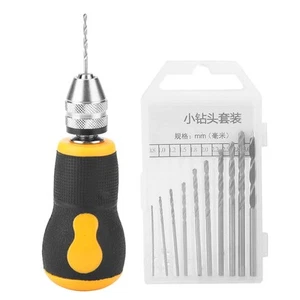 Hand Drill Bits, 10 pcs Micro Mini Portable Tool Set Small Hand Drill Precisi... - Picture 1 of 9