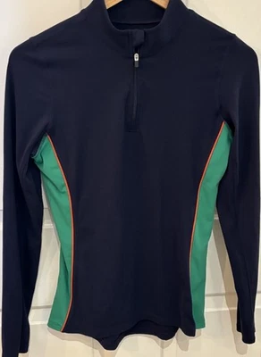 Pull-Over Tory Burch Performance 1/4 Zíper Azul Marinho ~ Tamanho Pequeno - Imagem 1 de 4