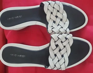 NIne West White/Black Slider Sandals with Wedge Hill Size UK 8 / EU 42 - Picture 1 of 6
