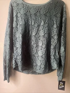 Art Class Girls' Long Sleeve Green Shirt with Cami floral Lace Top Size XL 14/16 - Picture 1 of 5