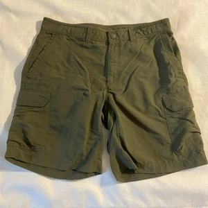 Men's North Face Cargo Shorts Hiking Travel Outdoor Lightweight Green Size 34 - Picture 1 of 11