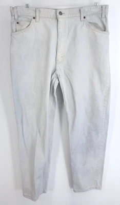 Vtg Levi's 550 Jeans Men's 36x30 Relaxed Gray White Denim Orange Tab Distressed - Image 1 of 4