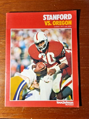 1977 STANFORD vs OREGON Football Program JAMES LOFTON on cover October 1 - Image 1 of 4