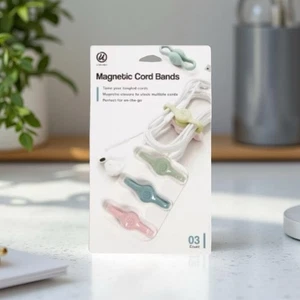 U Brands 3ct Silicone Magnetic Cord Bands - Afbeelding 1 van 8