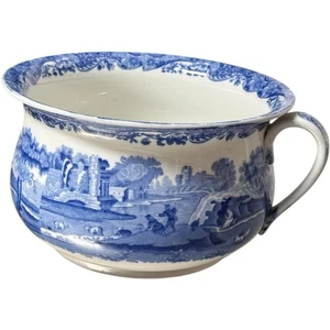 Copeland Spode Blue Italian Handled Chamber Pot Older Oval Mark Vintage - Picture 1 of 13