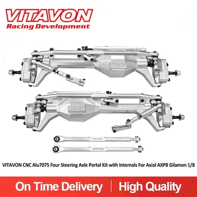 Vitavon CNC Alu7075 Four Steering Axle Portal Kit with Internals For Axial AXP8 - Image 1 of 3
