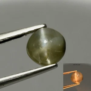 0.92 Ct Rare Round Cut 4.7 MM Green To Grayish Purple Alexandrite Cat's Eye - Picture 1 of 5