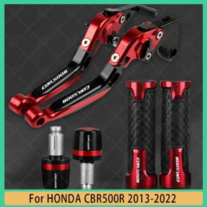 3PCS For HONDA CBR500R 2013-2022 CNC Brake Clutch Levers Handl Grips End Plug - Picture 1 of 12