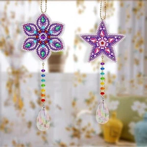 Pack-2 DIY 5D Diamond drawing Keychains Kits for Kids and Adult Accessories - Picture 1 of 12
