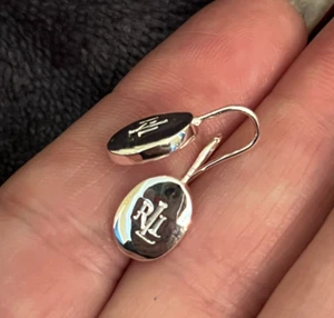 Orecchini a goccia Ralph Lauren argento Y2K vintage anni 90 - Foto 1 di 2