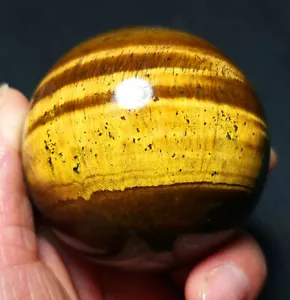 TOP 350G 62mm Natural Ojo de Tigre Cristal Esfera Bola Curación De China YU538 - Imagen 1 de 12