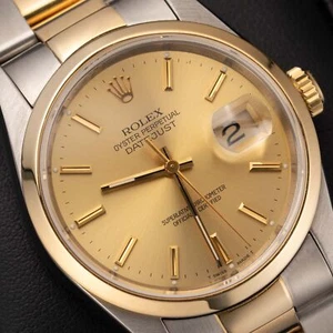 Rolex Datejust 16203 Smooth Bezel Watch 36mm Champagne Dial - Picture 1 of 9