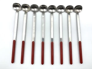 Juego de cucharas de té heladas rojas Laufer Mondo de 8 cubiertos de acero inoxidable MCM - Imagen 1 de 12