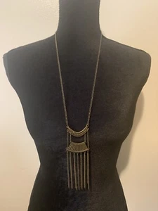 paparazzi glam goddess brass necklace fringe come with earring adjustable clasp - Bild 1 von 2