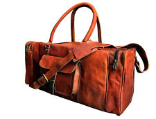 X- XXL Large Vintage Men Real Leather Tote Luggage Bag Travel Bag Duffle Gym Bag