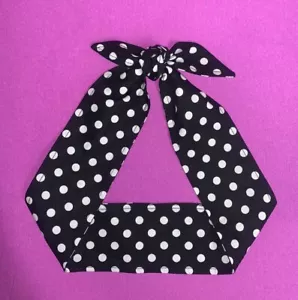 Hair wrap Head Scarf Headband Bandana Rockabilly White polka dots Retro Diadema - Picture 1 of 2