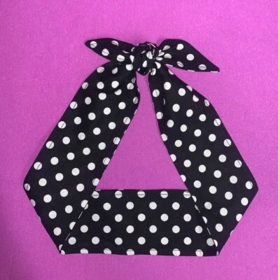 Pañuelo para la cabeza envolvente para el cabello diadema bandana Rockabilly blanco lunares retro diadema Foto 1 de 2