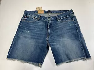 Polo Ralph Lauren pantaloncini jeans denim vestibilità classica uomo 38 corda tinto orlo grezzo nuovi con etichette - Foto 1 di 22