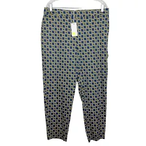Boden Womens Danby Pull On Navy Chain Printed Ankle Pants Size 12 NWT - Picture 1 of 10
