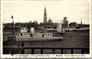 Bélgica Amberes Anvers Vue sur l'Escaut et la Ville Postal de Colección B167 - Imagen 1 de 2