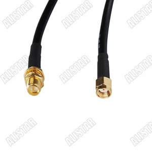 RP-SMA paratia femmina a spina maschio RP-SMA, cavo coassiale Wi-Fi KSR195 1M 3 piedi - Foto 1 di 3