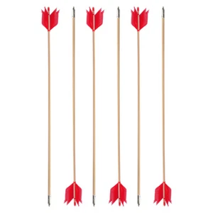 6/12PC 32" Wooden Arrows 4" Feathers Flu-Flu Traditional Longbow Archery Hunting - Picture 1 of 67