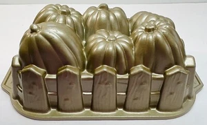 Nordic Ware Pumpkin Harvest Loaf Pan 6 Cups 3D Heavy Quality - Picture 1 of 7