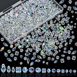Cuentas de cristal, 800 piezas cuentas de cristal a granel, cuentas de cristal transparente para joyería - Imagen 1 de 12