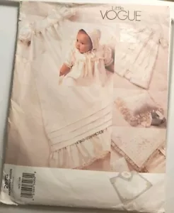 Vogue Pattern 2675 Infant Dress, Coat, Bonnet, Pillow Sham & Blanket NEW UNCUT - Picture 1 of 2