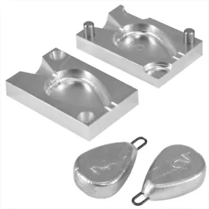 DIY Fishing Mould CNC Aluminium Carp Fishing Lead Flat Pear Weights 2oz 1-1 mold - Picture 1 of 5