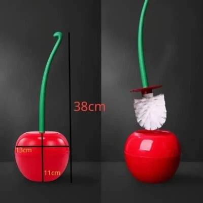 Toilet Brush Cherry Shape Lavatory Creative Brushes Holder Set Bathroom Novelty - Image 1 of 4