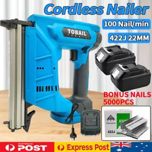 Brushless Cordless 20Ga Staple Nailer Nail Gun 2 Battery Charger For Makita 18V - Picture 1 of 16