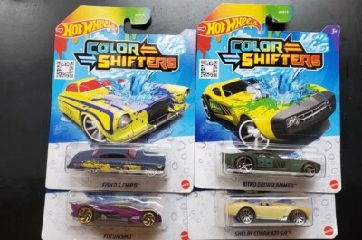 4 Hot Wheels Color Shifter Fish D & Chip D/Futurismo/Nitro Doorslammer/Shelby427 Foto 1 de 4