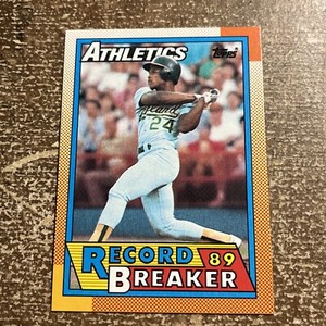 1990 TOPPS #7 RICKEY HENDERSON  OAKLAND ATHLETICS Record Breaker