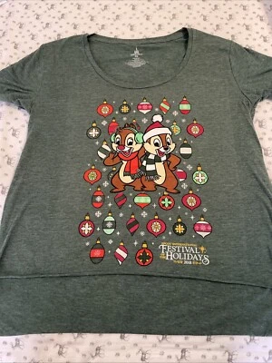 Disney EPCOT Festival de las Fiestas Chip & Dale Damas Camisa Corta XL Foto 1 de 4