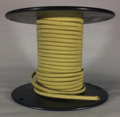 Mustard Gold Cotton Parallel 2 Wire Antique Style Cloth Lamp Cord 6 ft. minimum