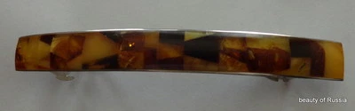  Russian Baltic butterscotch egg yolk amber BARRETTE  HAIR PIN #2 - Image 1 of 3