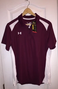 Nwt Under Armour Ua Team Maroon Farbblock Polo Kurzärmlig Top Damen 3XL - Picture 1 of 4